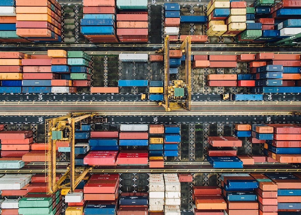 Container terminal seen from above
